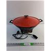 Image 1 : West Bend Electric Wok with Lid - Powers On, As Is