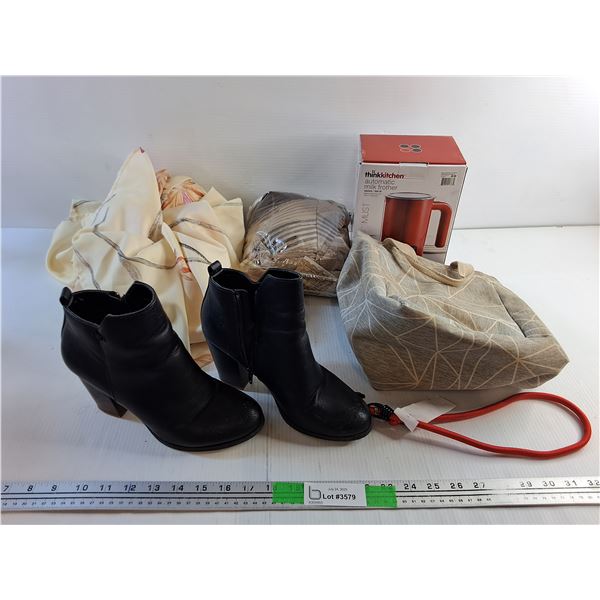 Ladies Shoes - Size 8, Bungee Cord, Automatic Milk Frother - As Is, Tote Bag and Misc