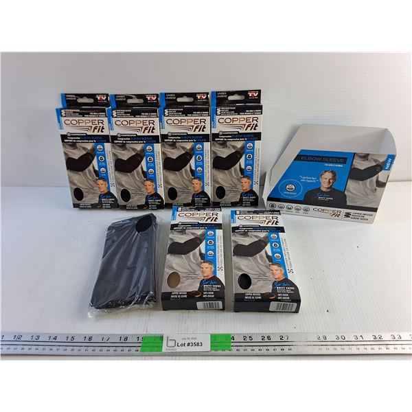 (6) Copper Fit Compression Elbow Sleeves - New, Size L