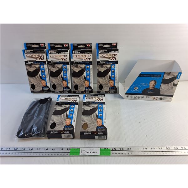 (6) Copper Fit Compression Elbow Sleeves - New, Size L