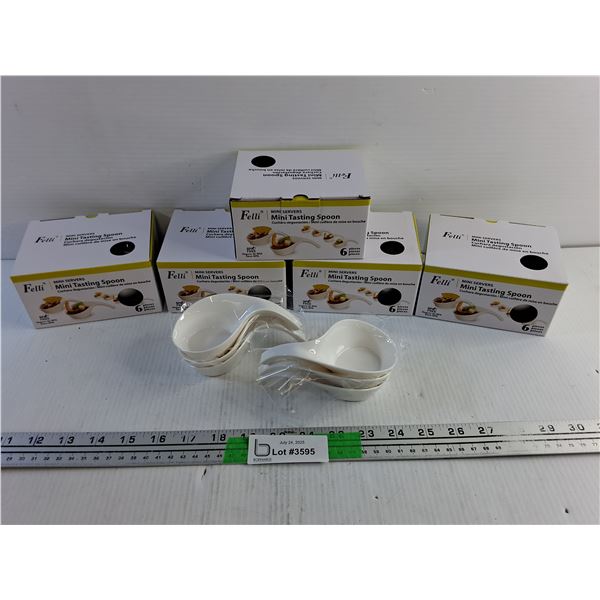 (5) Boxes of 6 Felli Mini Servers Tasting Spoons