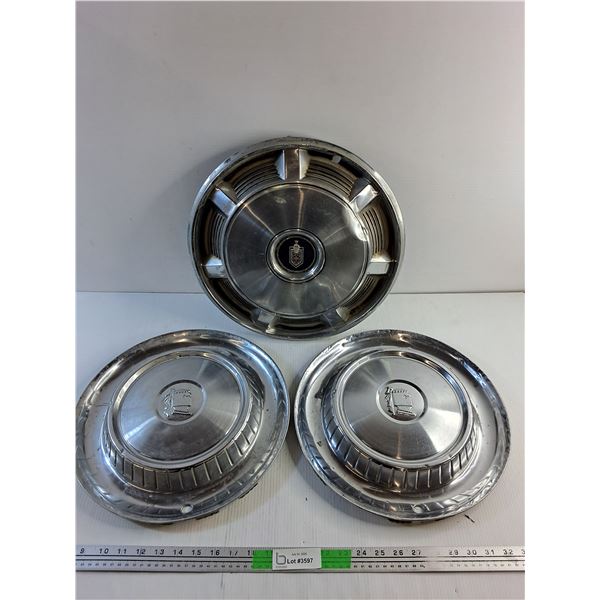 1970s Chevy Monte Carlo and (2) Vintage 1950s DeSoto Windsor Savoy Hubcaps