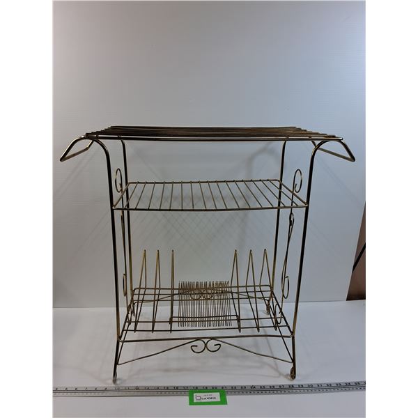 * MCM Vintage Magazine & Record Metal Stand - 27" L x 14.75" W x  25.5" H  -   CANNOT SHIP