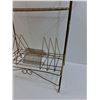Image 4 : * MCM Vintage Magazine & Record Metal Stand - 27" L x 14.75" W x  25.5" H  -   CANNOT SHIP