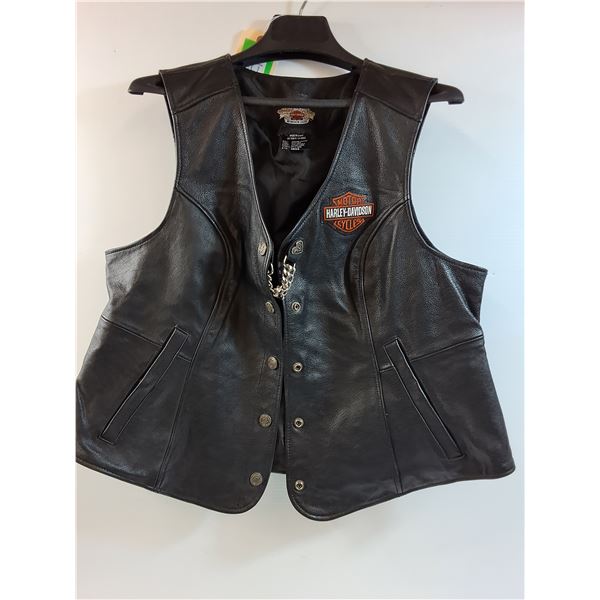 * Harley Davidson Womens Leather Motorcycle Vest - Size XXL