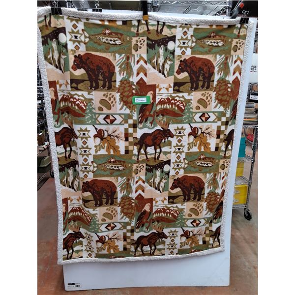 Canadian Wildlife Throw Fleece Blanket 48" x 62"