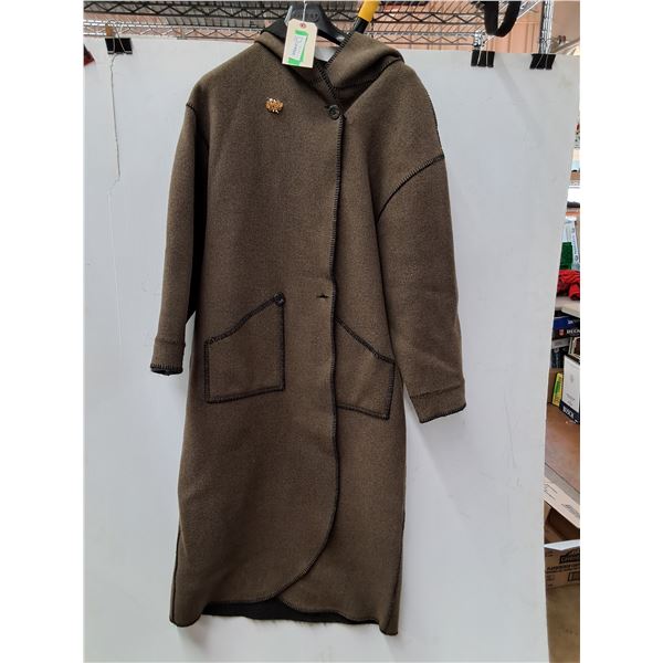 * Women's Wool Long Button-Up Coat - Reversible - Size XXL