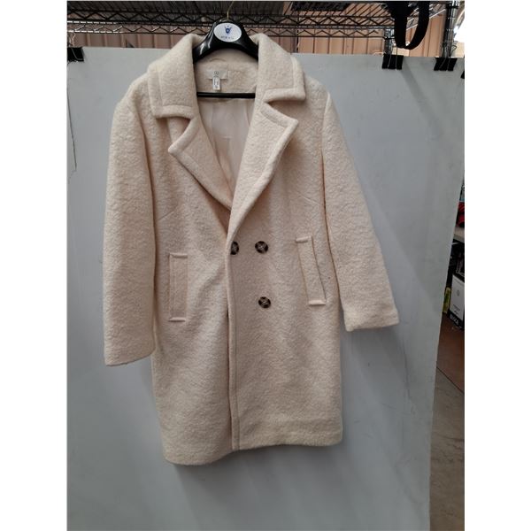 "A" Brand White Wool Dress Coat - Women's Size XL