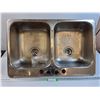 Image 1 : Stainless Steel Double Kitchen Sink -  - 31.25" Long x 20.5" Wide x 8" Deep - CANNOT SHIP