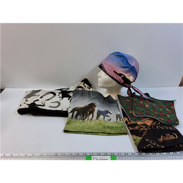 Fleece Horse Scarf, Neckwarmer, Head Garment, Hot Pads - Mannequin Not Included