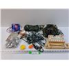 Image 1 : Lot: Dominoes, Pick-Ups Sticks, (2) Christmas Lights, Works, Collector Spoons, Knitted Booties