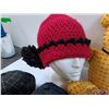 Image 2 : Lot: Knitted Touque, Stuffed Bear, Small Pillow, (2)Hats, Decorations, (2)Card Boxes, (2)Medium Misc