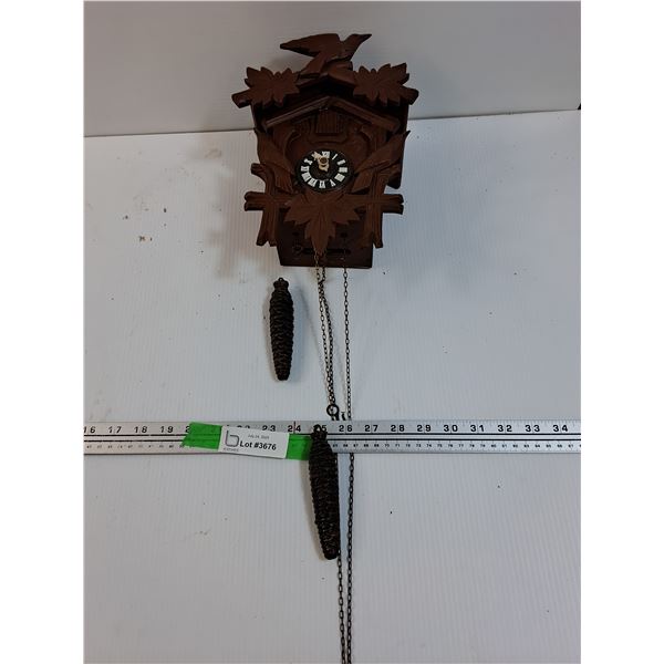 Cuckoo Clock Pine Cone Weights Forest Design - AS IS