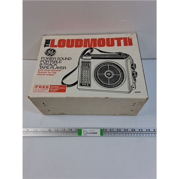 General Electric Portable 8 Track Tape Player - Includes Microphone And Built In Speaker