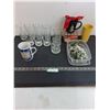 Image 1 : Assorted Drinking Glasses, Mugs, Hot Cocoa Gift Pack, Mini Ornamental Trees