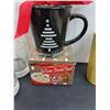 Image 3 : Assorted Drinking Glasses, Mugs, Hot Cocoa Gift Pack, Mini Ornamental Trees