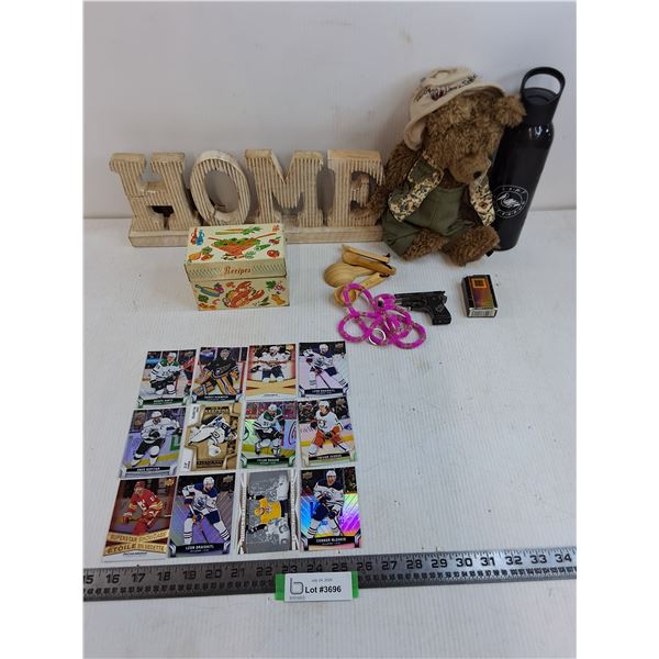 "Home" Decor - Damaged, Fishing Teddy, Vintage Recipe Box, NHL Collector Cards, Misc. - Cannot Ship