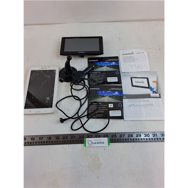 Garmin GPS, Samsung Tablet - As is - Both Untested