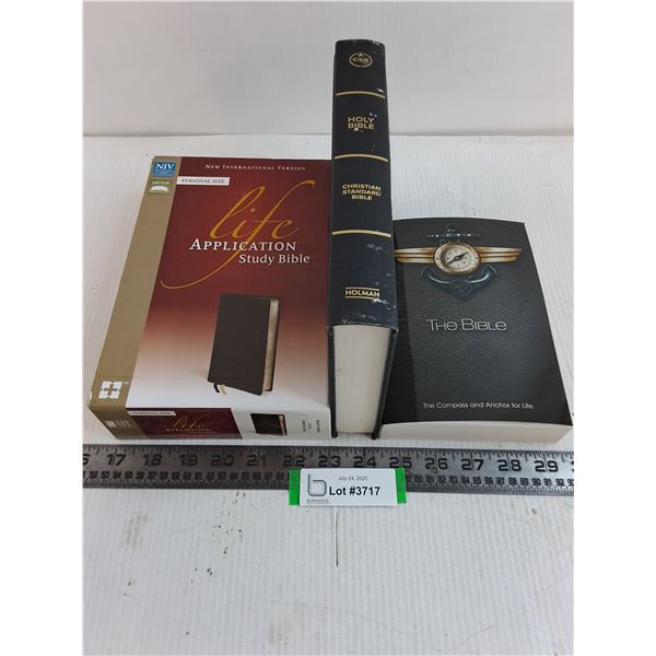 (3) Bibles (NIV, CSB, NLT)