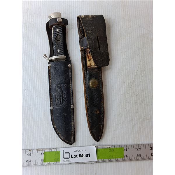 (2) Hunting Knives with Sheaths Up to 10.25" Long
