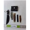 Image 1 : (5) Pocket Knives, Sheath & Pouch Up to 7" Long