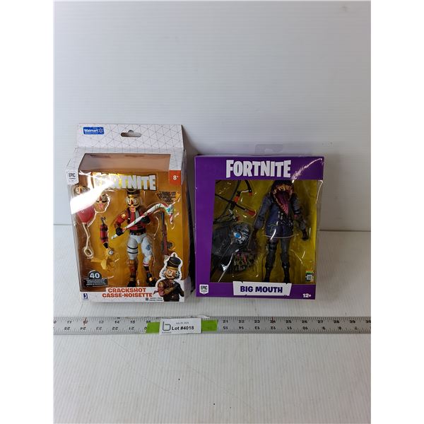 (2) Fortnite Figurines- Big Mouth & Crackshot, Sealed