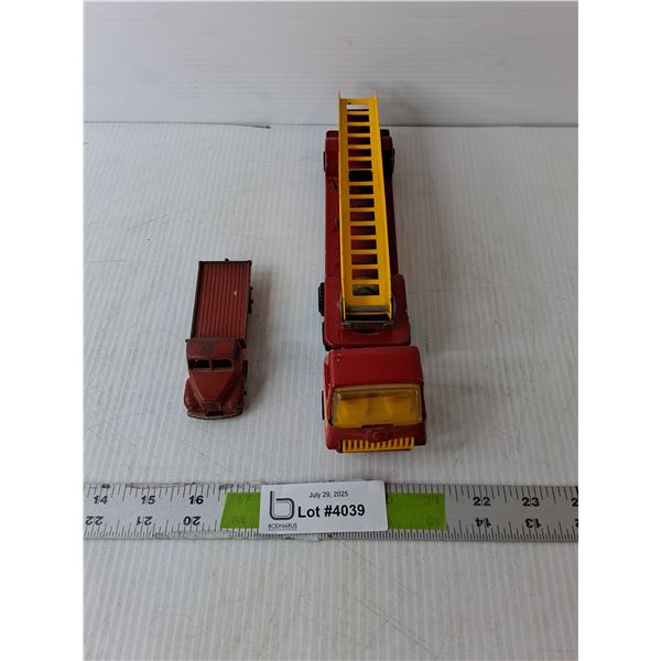 (2) Vintage Model Firetrucks- Tonka & Dinky Toys