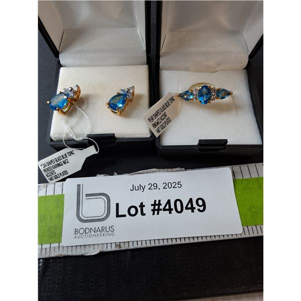 ^Blue Topaz Earrings & Ring- 7