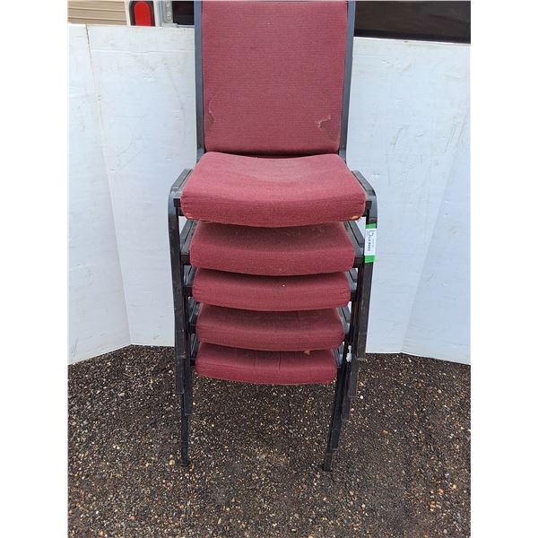 ** (5) Upholstered Stacking Chairs- CANNOT SHIP