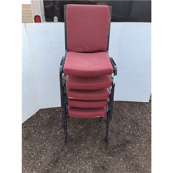 ** (5) Upholstered Stacking Chairs- CANNOT SHIP