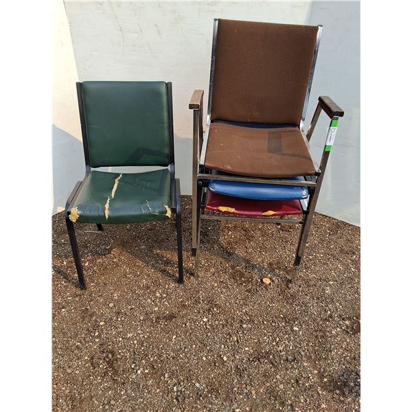 ** (4) Various Upholstered Stacking Chairs - CANNOT SHIP