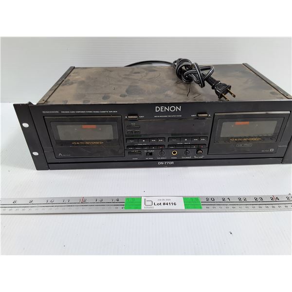 Denon Dual Audio Cassette Tape Player - POWERS ON AS IS