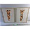 Image 1 : (2) Drawings by R. Anderson - Pastel on Paper ( Bodybuilder Drawings) 20" x 15"