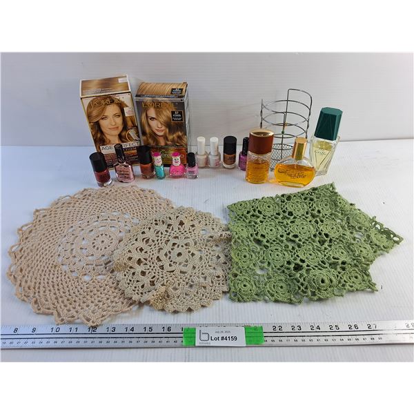 Blonde Hair Dye, Doilies, Nail Polish and Perfumes - YSL, Carven and House of Quvar