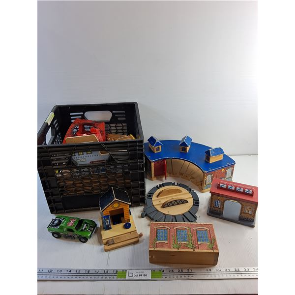 Wooden Train Playset and Milk Crate - PICK UP