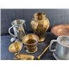 Image 2 : Beerstein, Brass Vase, Candle Holders and Copper Footed Dish