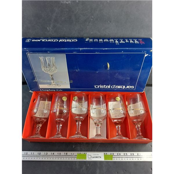 (6) Olympic Calgary 1988 Longchamp 25cl Crystal Wine Goblets