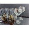 Image 4 : Vintage Olympic Crystal Wine Goblets and Glasses and Tia Maria Coffee Mugs