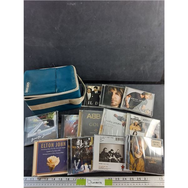 CaseLogic CD Storage Box and Various Audio CDs - Jerry Palmer, ABBA and Keith Urban