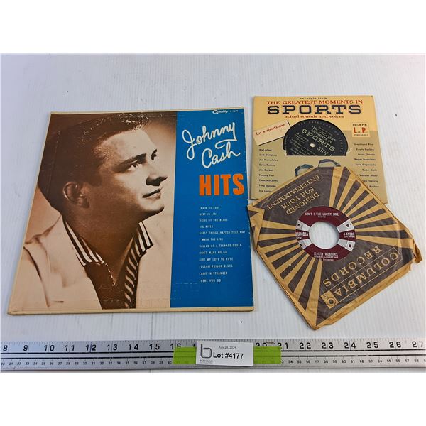Vinyl Records - Johnny Cash, Marty Robbins and The Greatest Moments in Sports