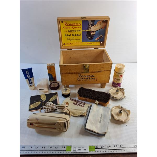 Vintage Ronson Roto Shine Electric Shoe Polisher with Accessories - As Is