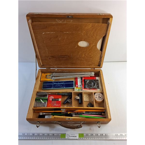 Vintage Painters Kit - Water Colours, Pencils, Brushes and Misc