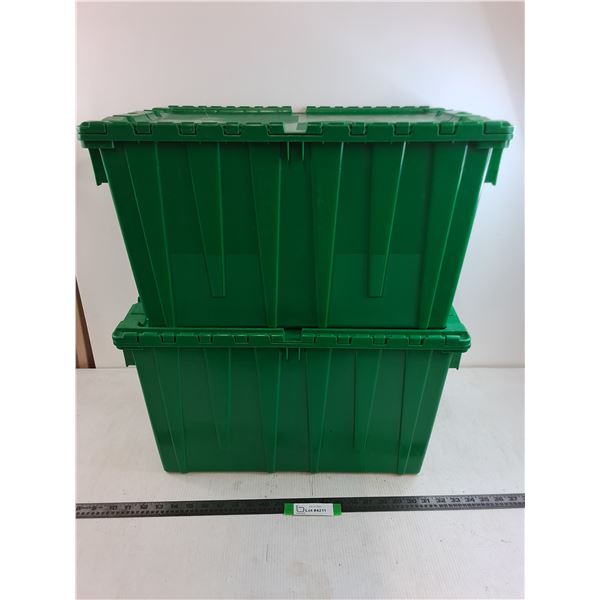(2) Plastic Storage Bins - 22x15x12" - Pickup Only
