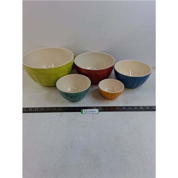 Mayfair & Jackson Set of 5 Mixing Bowls - Largest 10" Dia x 5.75" High