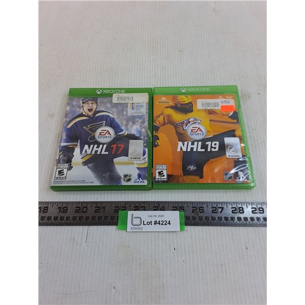 (2) XBox Video Games (NHL17 & 19)