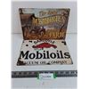 Image 1 : (2) Vintage Look 8x11" Metal Signs (Farm Memories, Mobil Oil)