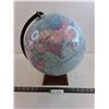 Image 1 : Wood Base Table Globe - 16" Tall x 12" Dia