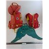 Image 1 : (2) Youth Size Life Jackets, Mermaid Flipper