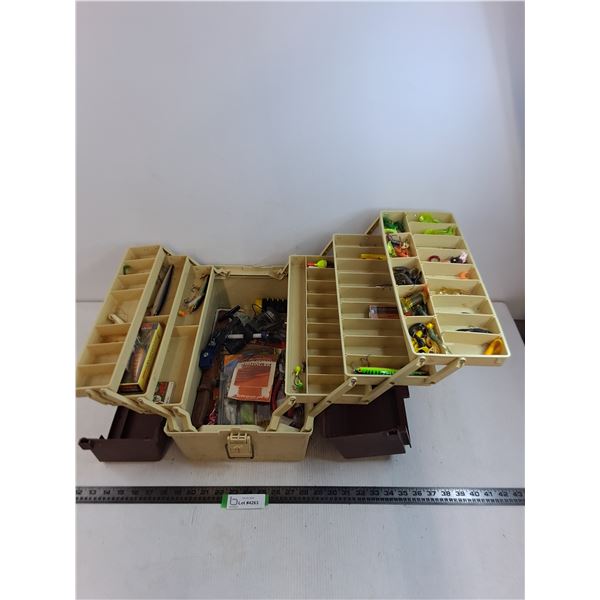 Plano Fish Tackle Box with Contents - 10x10x17" Closed
