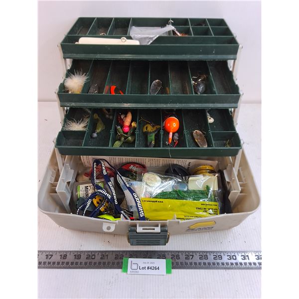 Plano Fish Tackle Box with Contents - 14x6x8"